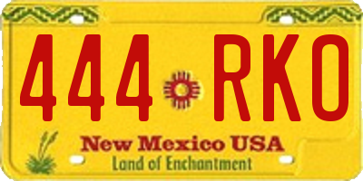 NM license plate 444RKO