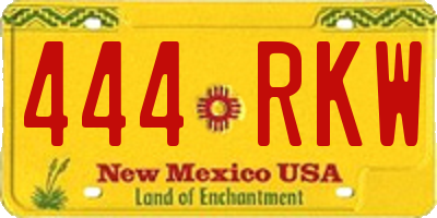 NM license plate 444RKW