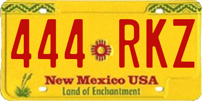 NM license plate 444RKZ
