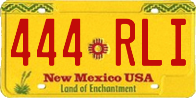 NM license plate 444RLI