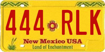 NM license plate 444RLK