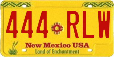 NM license plate 444RLW
