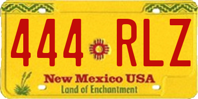 NM license plate 444RLZ