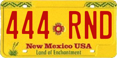 NM license plate 444RND