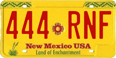 NM license plate 444RNF