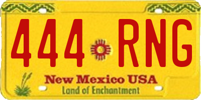 NM license plate 444RNG