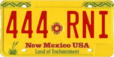NM license plate 444RNI