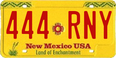 NM license plate 444RNY