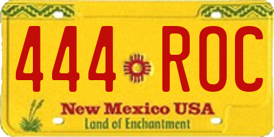 NM license plate 444ROC