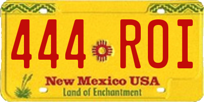 NM license plate 444ROI