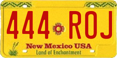 NM license plate 444ROJ