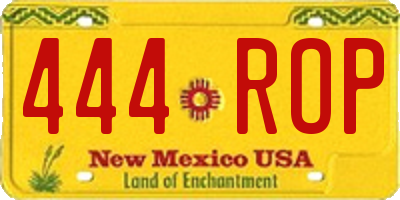 NM license plate 444ROP