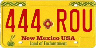 NM license plate 444ROU