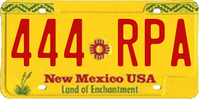 NM license plate 444RPA