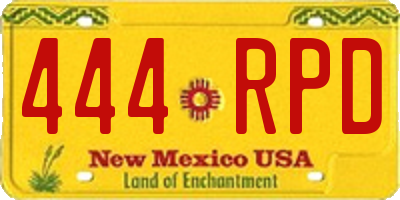 NM license plate 444RPD
