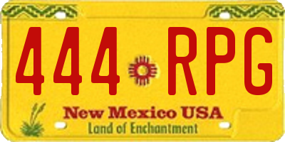NM license plate 444RPG