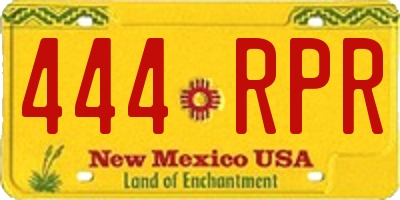 NM license plate 444RPR
