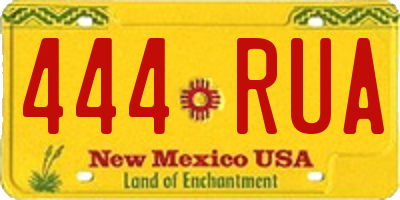 NM license plate 444RUA