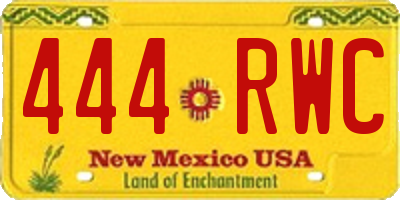 NM license plate 444RWC
