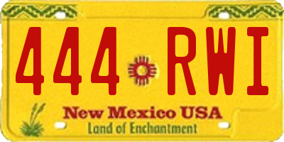 NM license plate 444RWI