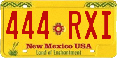 NM license plate 444RXI