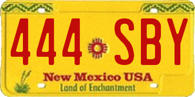 NM license plate 444SBY