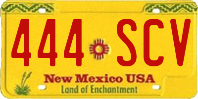 NM license plate 444SCV