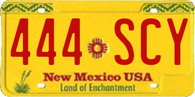 NM license plate 444SCY