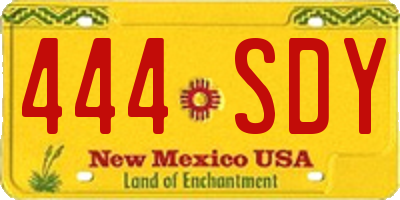 NM license plate 444SDY