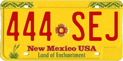 NM license plate 444SEJ