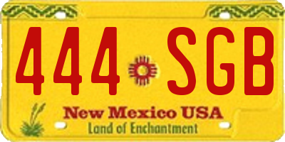 NM license plate 444SGB