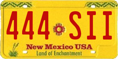NM license plate 444SII