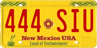 NM license plate 444SIU