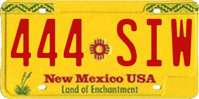 NM license plate 444SIW