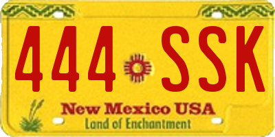 NM license plate 444SSK