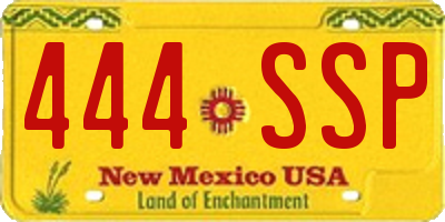 NM license plate 444SSP