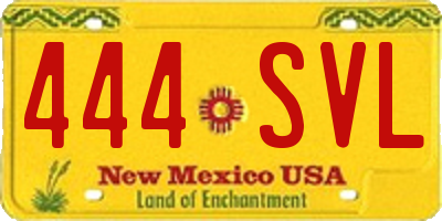 NM license plate 444SVL