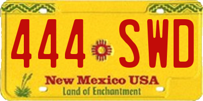 NM license plate 444SWD