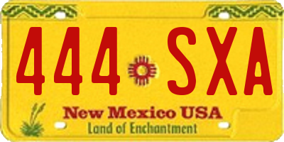 NM license plate 444SXA