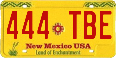 NM license plate 444TBE