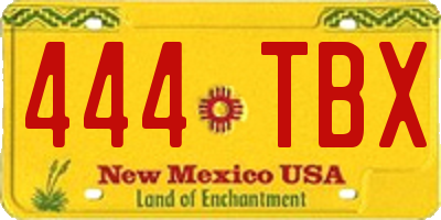 NM license plate 444TBX