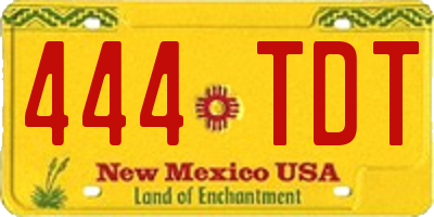 NM license plate 444TDT