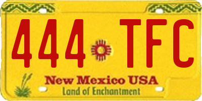 NM license plate 444TFC