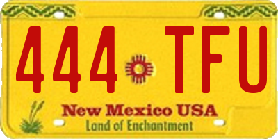 NM license plate 444TFU