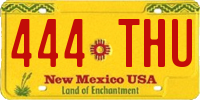 NM license plate 444THU