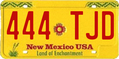 NM license plate 444TJD