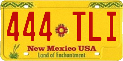 NM license plate 444TLI