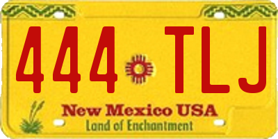 NM license plate 444TLJ