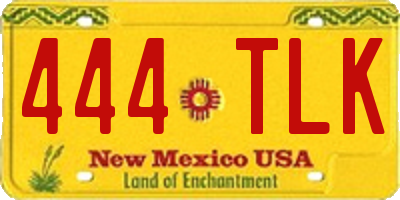 NM license plate 444TLK