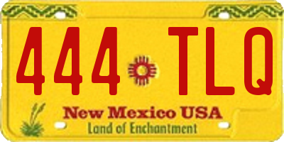NM license plate 444TLQ